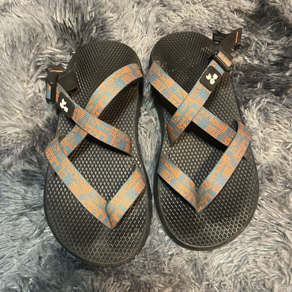 Black and Blue Chaco Sandals